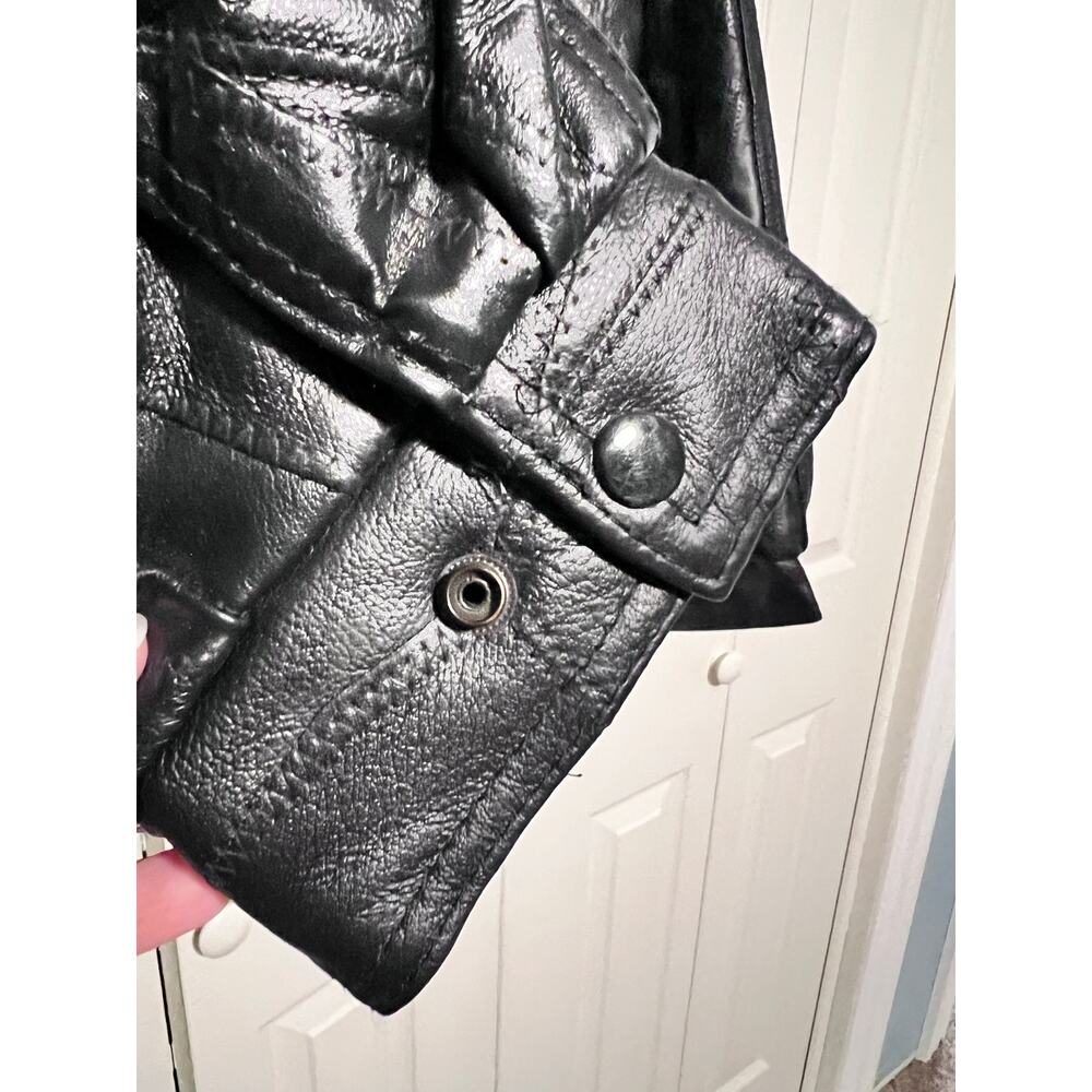 Vintage Fondini Leather Jacket Mens XL Black Patchwork Lyle’s Liquor NWT - Picture 9 of 12